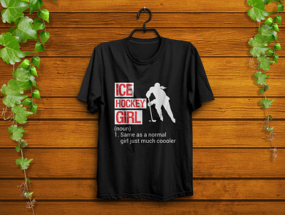 Ice Hockey Girl t-shirt design design fashion girls graphic design hockey ice illustraor illustration player sports t shirt typography vector