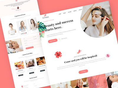 Beauty Care Website Layout template for WordPress adobe xd beauty care website beauty care website template ui website website design website layout website template website template for free website theme for beauty care website with adobe xd websites wordpress