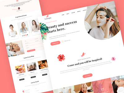 Beauty Care Website Layout template for WordPress