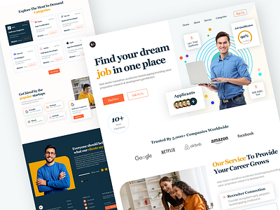 Find Your Dream Job Website Layout Template 10 min website adobe xd design free wordpress template jo website design job website layout job website template ui website website design with adobe xd website free layout website free template website layout website template websites wordpress wordpress template