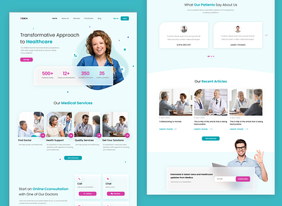 Transformative Approach to Healthcare Website layout adobe xd design healthcare illustration ui ui design ui ux design ux design web design web layout webpage layout website website design website layout website template website template for healthcare website ui website ux websites wordpress