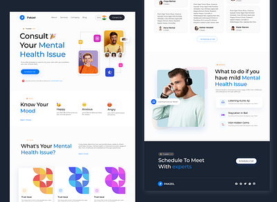 Consult Mental Health Issue Website Template layout adobe xd design figma health health care health care website ui ui design ui ux design website website design website for health care website layout website template websites wordpress