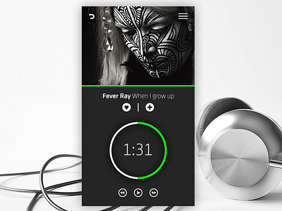 Music App Interface app green music simple ui design ux design