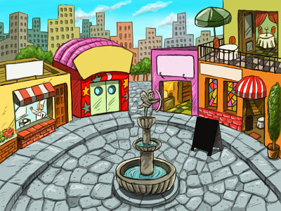 Plaza Nutrette animación ilustración interactivo