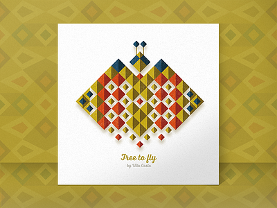 3/3 - Free to fly! abstract animal card concept editorial flat geometric illustration illustrator minimal pattern process
