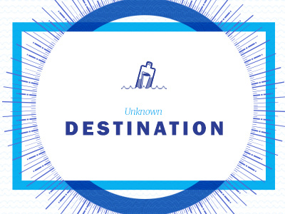 Unknown Destination bottle destination illustration logo photoshop sea side project travel webdesign