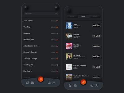 BarHop app design bars design ui ux