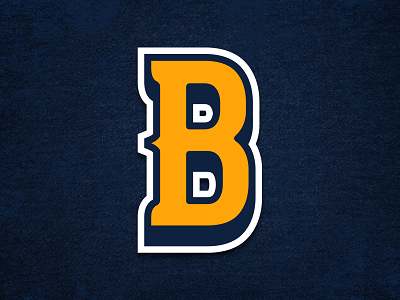 Burlington Herd Cap Logo b baseball branding gold illustration letter logo navy sports