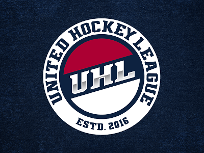 United Hockey League blue branding gradient hockey illustration logo navy red roundel sports