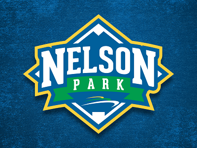 Nelson Park baseball blue branding green identity illustration ontario canada sports branding sports design sports identity sports logo yellow