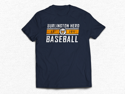 Burlington Herd Shirt baseball blue branding bull gold illustration navy shirt yellow