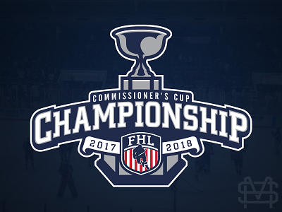 2017-18 Commissioner's Cup Chanpionship (Finals) branding championship finals gray grey hockey identity logo navy playoffs sports trophy