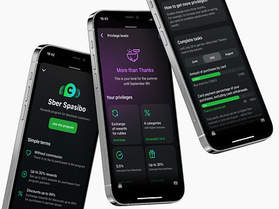 «Sber Spasibo» Rewards Program mobile app design product design ui ux