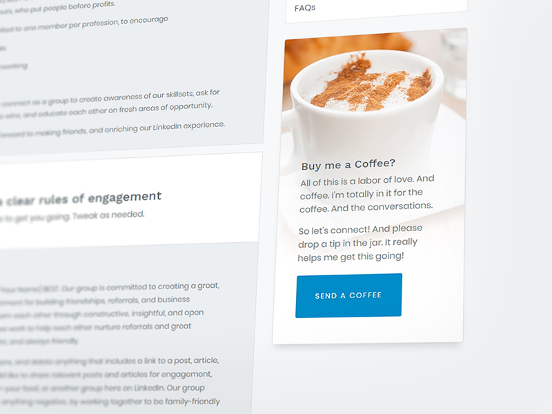 Buy a Coffee Sidebar by Dominic de Souza on Dribbble