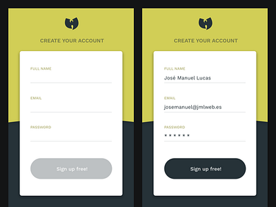 Daily UI 01 - Sign up form dailyui form signup ui wutangclan