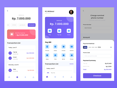 Mony App UI Design e-wallet