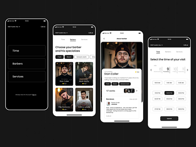 Online booking for services app design mobile ui