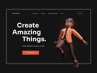 METAVERSE— Website for create VR/AR arvr design metaverse ui