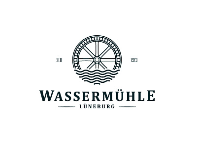 Wassermühle Lüneburg - Logo art brand corporate logo water watermill