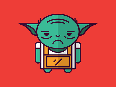 Yoda the Cashier cashier character disney icon illustration outline star wars stroke supermarket the force awakens vector yoda