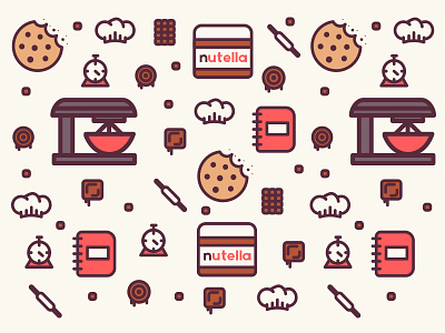 Nutella & Sweets - Pattern branding design illustration pattern