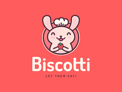 Biscotti - Logo branding character design fruit illustration logo rabbit strawberry