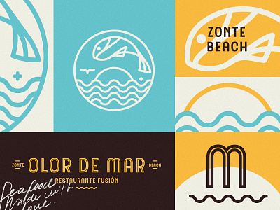 Olor De Mar - Brand Exploration badge branding emblem illustration line art logo rebrand shield typography vector