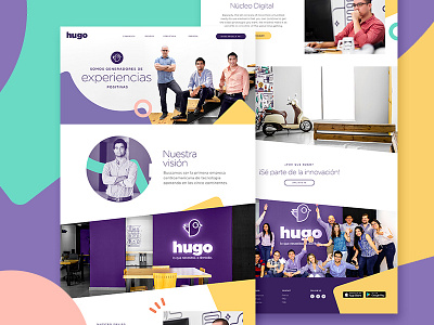 Hugo - Corporate Page about us careers company corporate footer landing page nav screen ui ux web