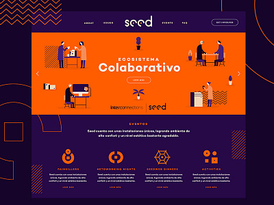 Seed - Event Page coworking eventos events icons illustration landing office space ui ux web website