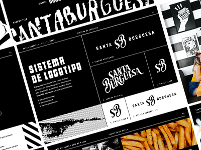 Santa Burguesa - Brand Guidelines black brand brand book branding burger fries guidelines metal restaurant style guide