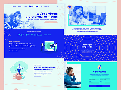 Weskout - Landing Page agency illustration landing page marketing sales typography ui ux vector web