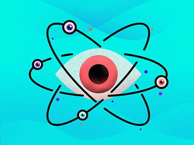 The Lab - Mural preview PII atom eye illuminati illustration laboratory molecules mural sci fi science sight vector