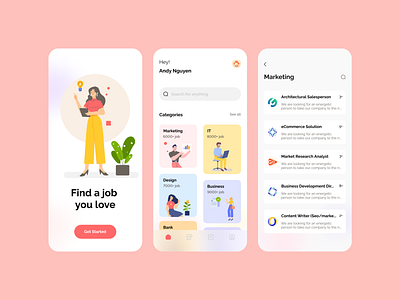 Find a job you love graphic design job job app jobs mobile ui ux