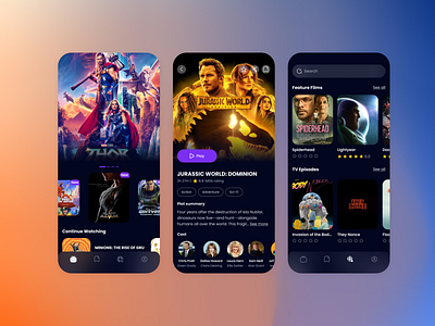 Movie App app cinema design graphic design mobile app movie movie app ui ux