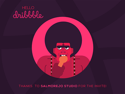 Hello Dribbble dribbble firstshot illustration invite kumbidi