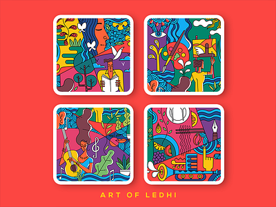 Ledhi artcafe colours design illustration murals