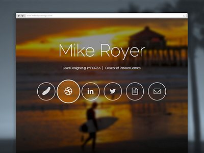 Mike Royer Design buttons homepage icons landing page portfolio website