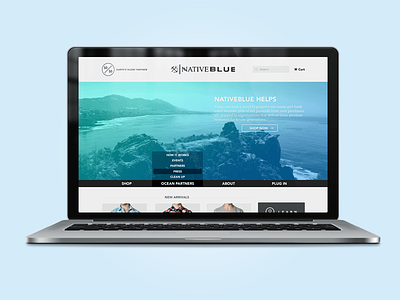 Native Blue Mock-Up blue ecommerce mock up ocean shop website