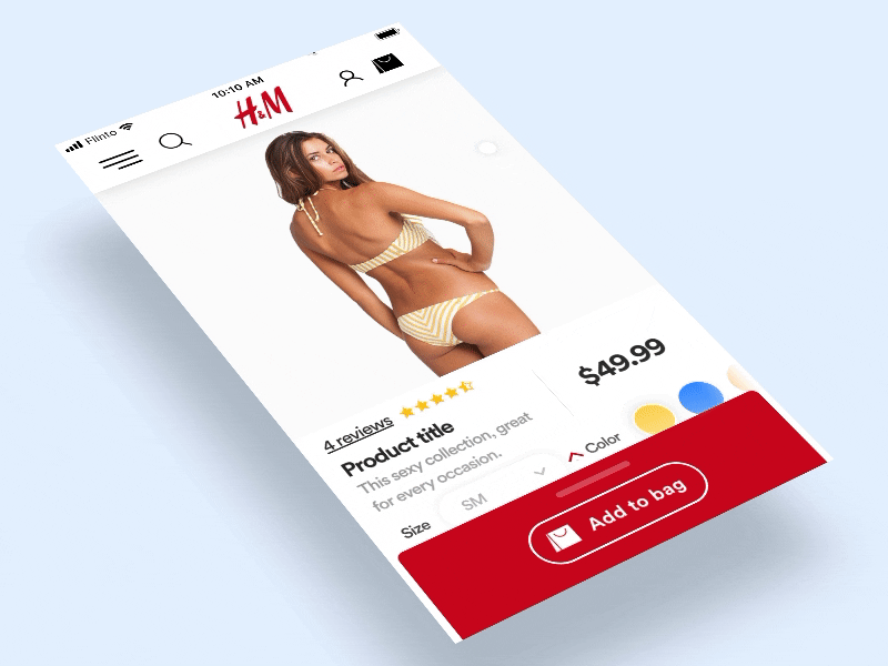 H&M Concept - Product Detail Page Interaction alex kukunis animation application interaction interface ios iphone app transitions navigation onboarding swift swipe gestures ui ux