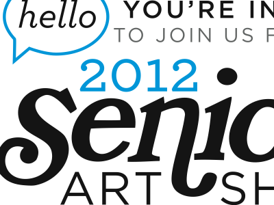 Senior Art Show Invites anderson university cyan design postcard senior type