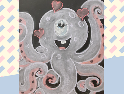 Octopus in Chalk: Animal themed artwork animals chalk graphic design illustration mural