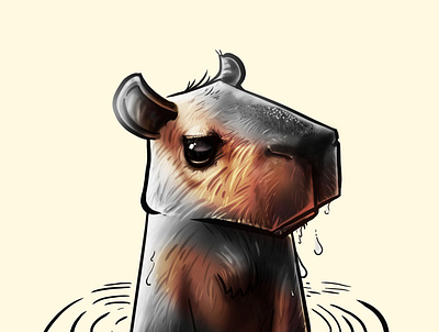 Chiguire capybara character design chiguire digital art digital painting endagered especies illustration segrons
