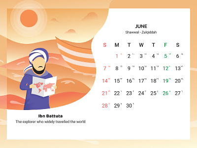 June 2020 Calendar Design, The Explorer