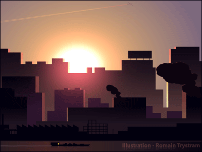 City Sunset Animated (Illustration - Romain Trystram) animated gif illustration romain trystram