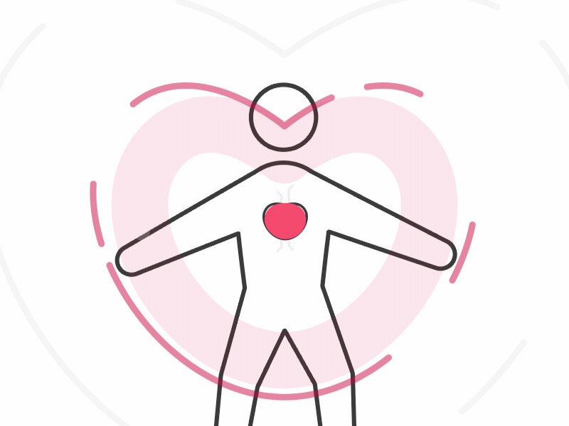 Health Tracker - Vitruvian Man animation character circle geometric gif health heart tech tracker wearable