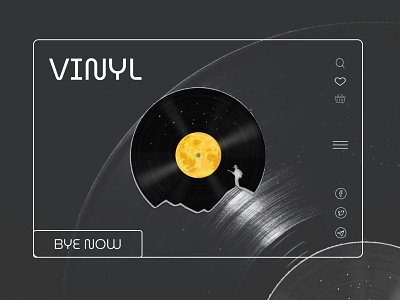 Vinil records store design landing minimalism
