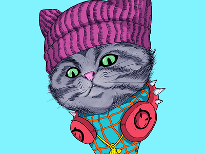 Meow cat draw music paint sketch swag