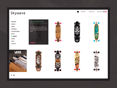 Skywave boutique e commerce online shop skateboard store