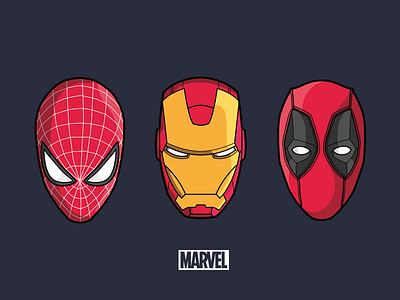 Marvel Red Head characters comics deadpool illustration ironman marvel spiderman