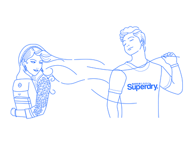 Attraction Superdry attraction blue couple draw illustrator love